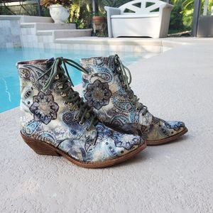 Jeffery Campbell Elmcroft Paisley Velvet Boots